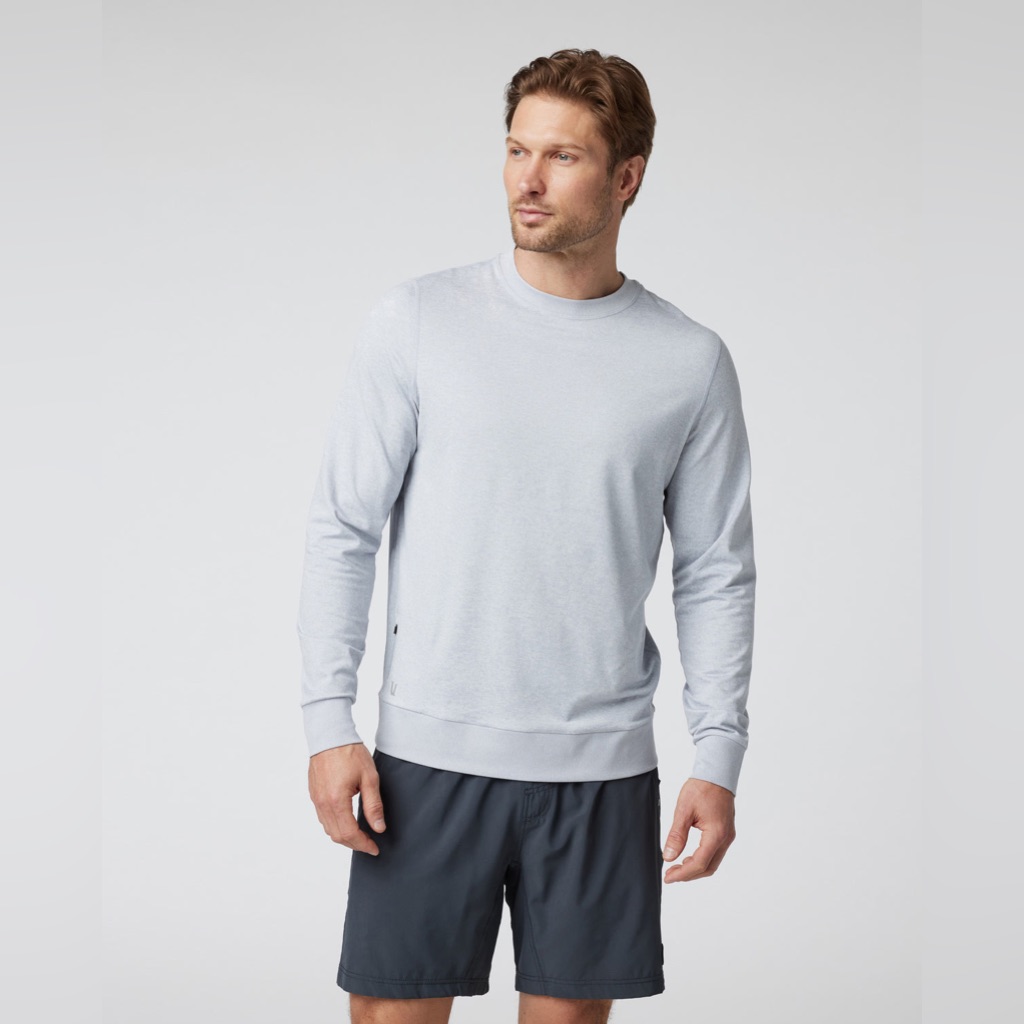Vuori Ponto Performance Crew M Platinum Heather Dreamknit Pullover